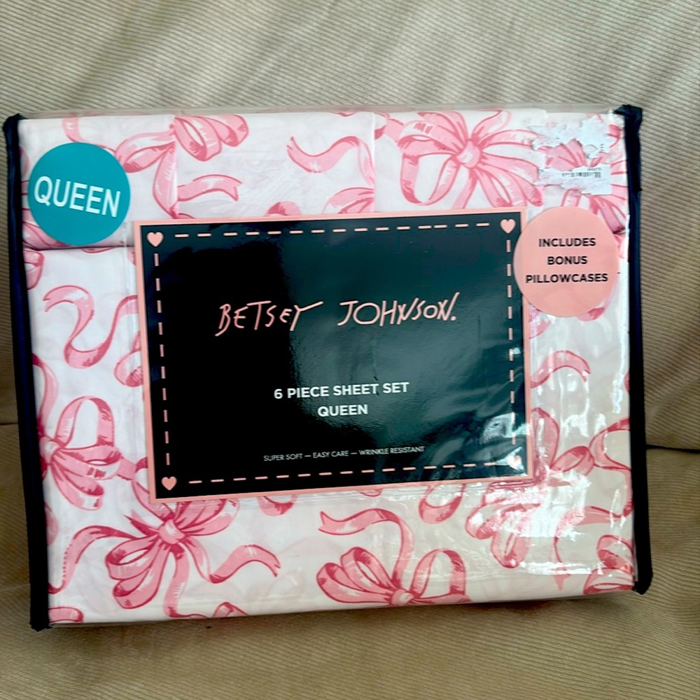 NEW Betsey Johnson Ballet Bows Sheet Set